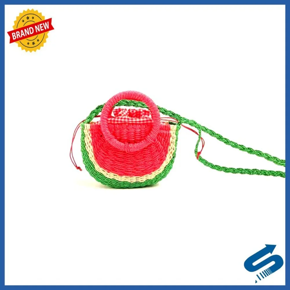 Rattan Straw Tote Bag Hand-Woven Retro Semi-Circle Crossbody Shoulder Bag